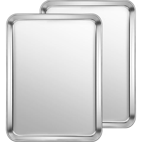CEKEE bandeja de hornear en acero inoxidable, formato 16x12 para hornear de forma uniforme
