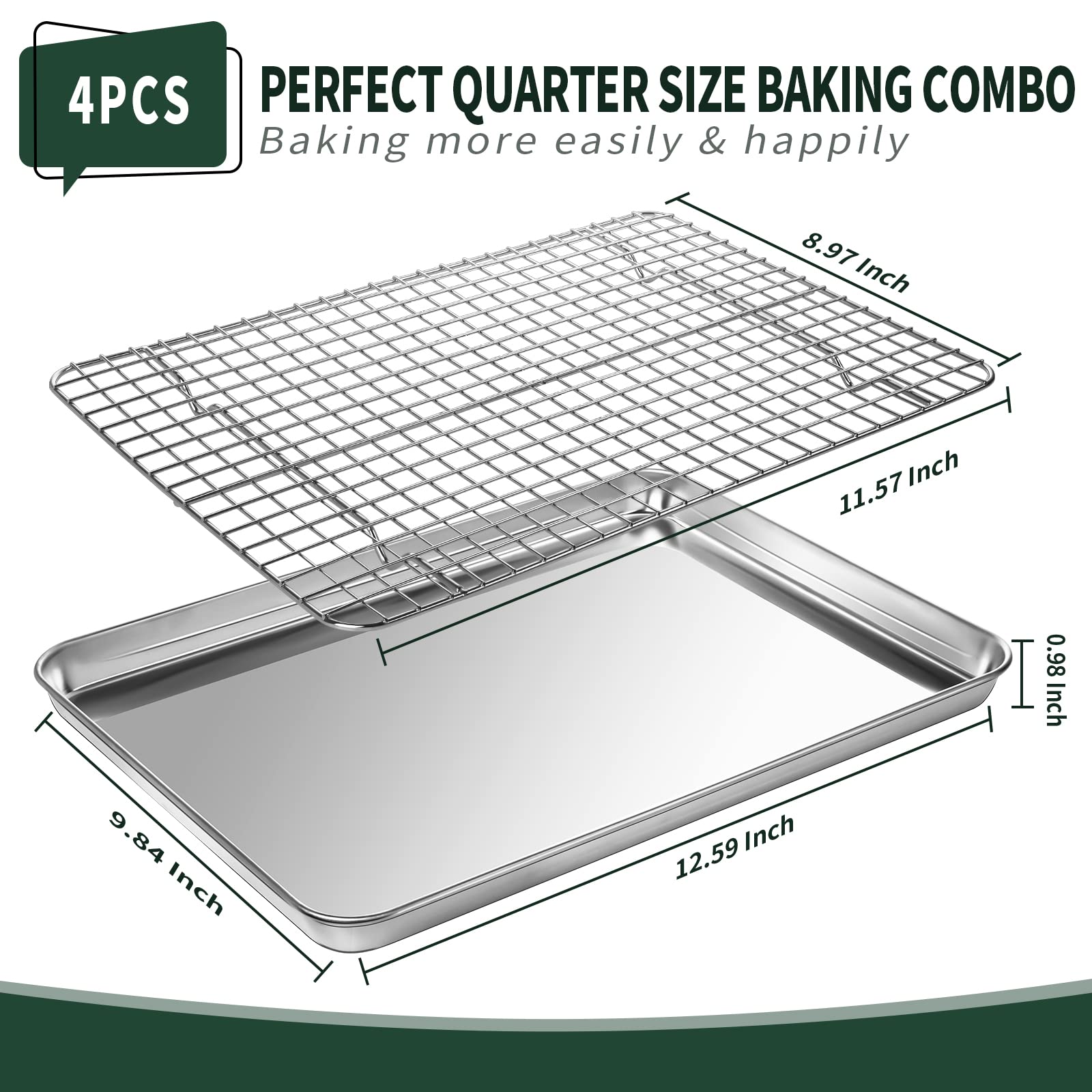 CEKEE conjunto de bandejas y rejillas, ideal para hornear galletas