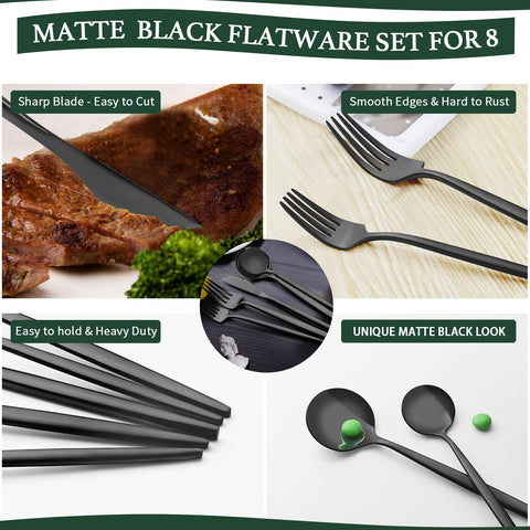 CEKEE cucharillas negro mate, acabado suave y apto para familias.