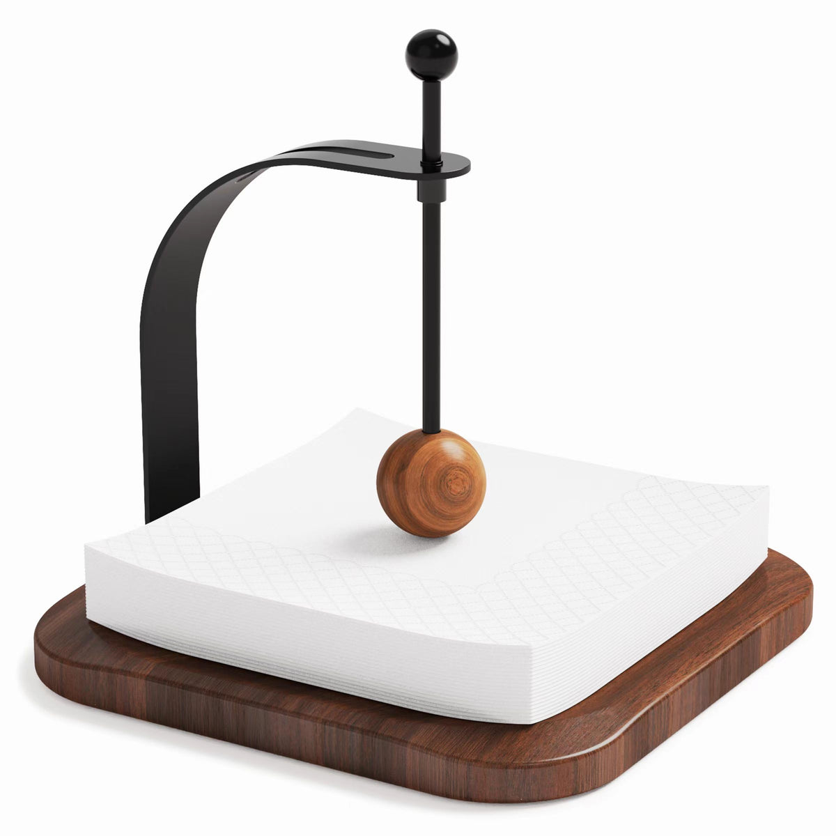 Celestree portadenapkins nogal negro en mesa mantiene ordenadas las servilletas.