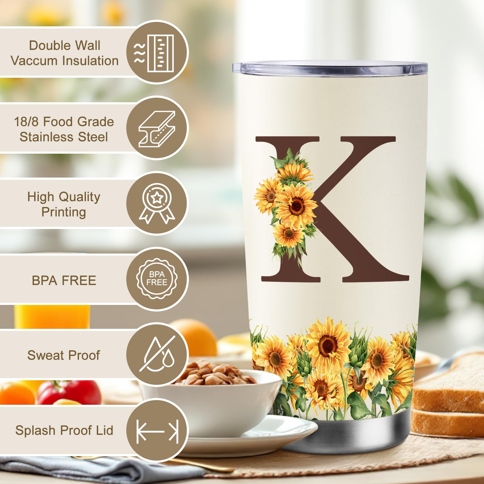 CENDARTE girasol monogramada: regalo ideal para mujer.