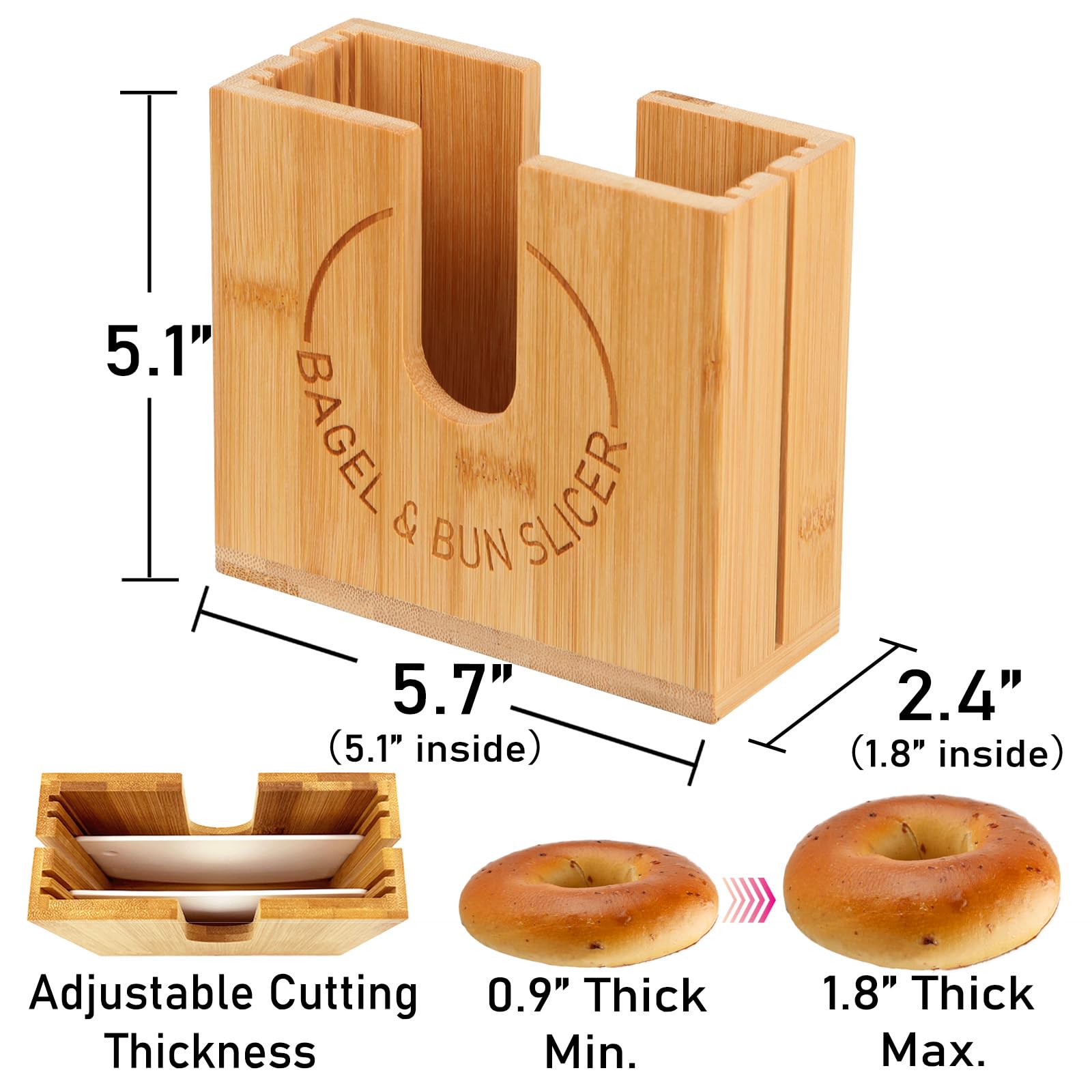 Cenleoha Guía de cuchillo: corte estable y seguro en cada bagel