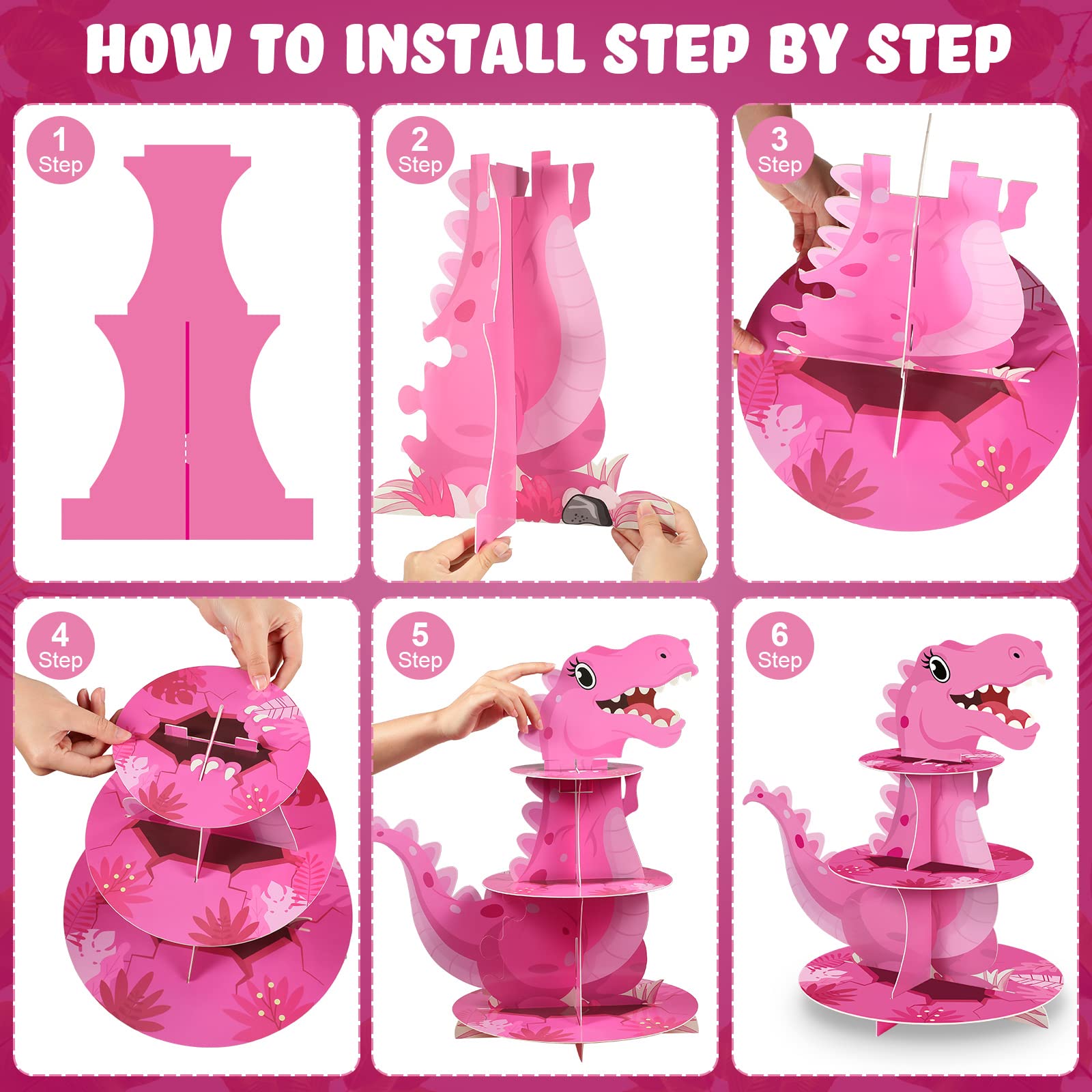 Estante decorativo de 3 niveles para cupcakes Censen, resistente y duradero.