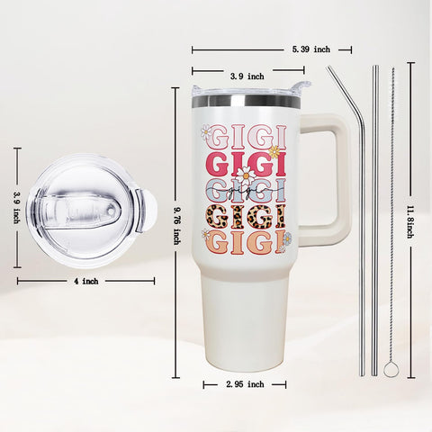 Ceovfoi Gigi 40oz vaso térmico con pajilla y cepillo para limpieza.