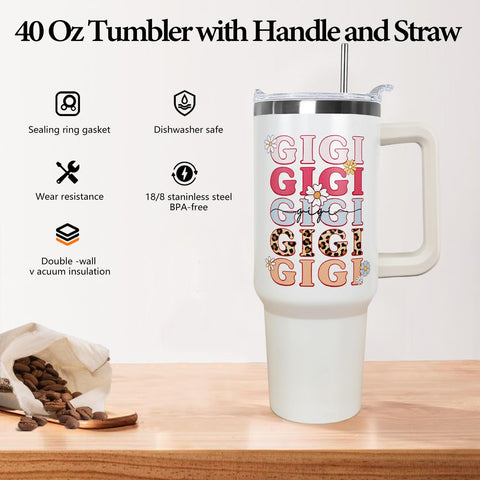 Ceovfoi Gigi 40oz vaso térmico con tapa transparente para ver la bebida.