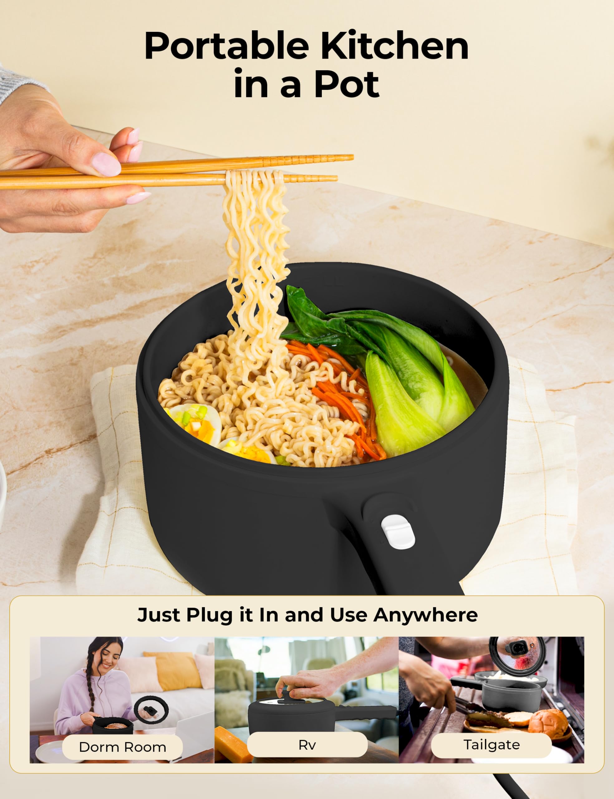 CERAMAX Pro: ramen listo en una olla con cocción uniforme