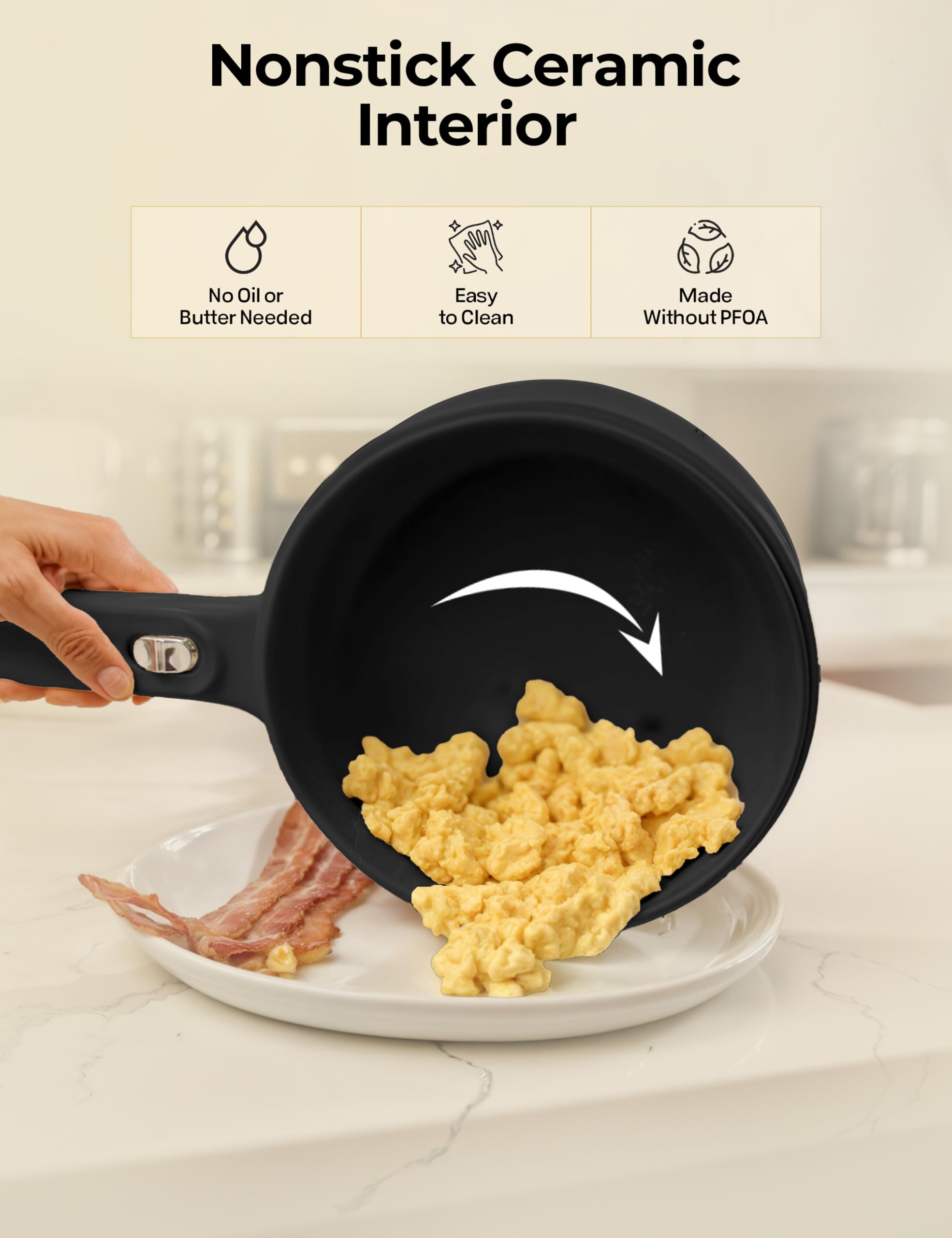 CERAMAX Pro: revestimiento antiadherente facilita limpieza tras cocinar