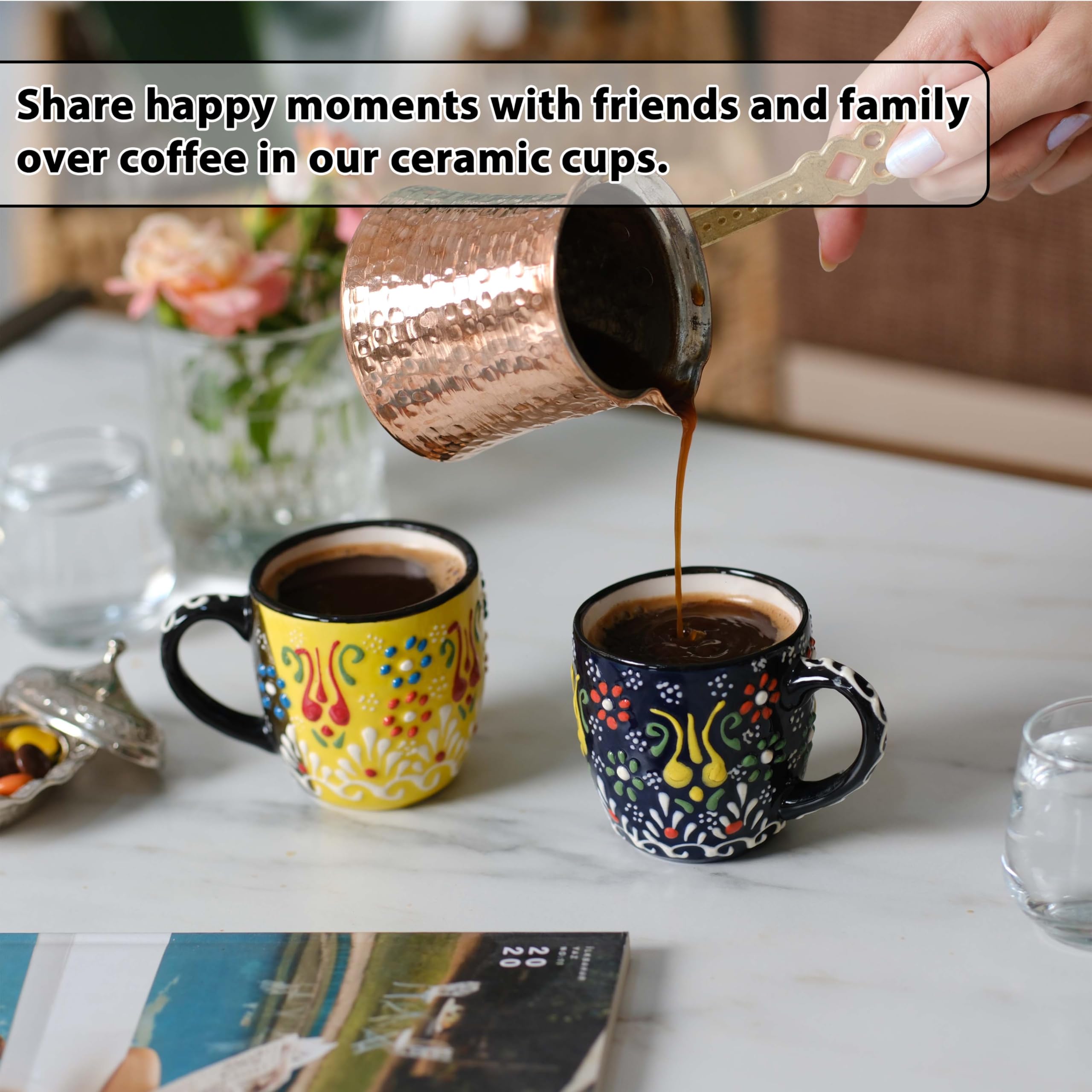 Taza expreso Ceramicci con asa ergonómica, fácil de agarrar.