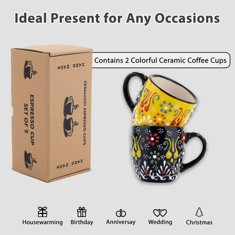 Regalo ideal Ceramicci, tazas expreso para amantes del café.