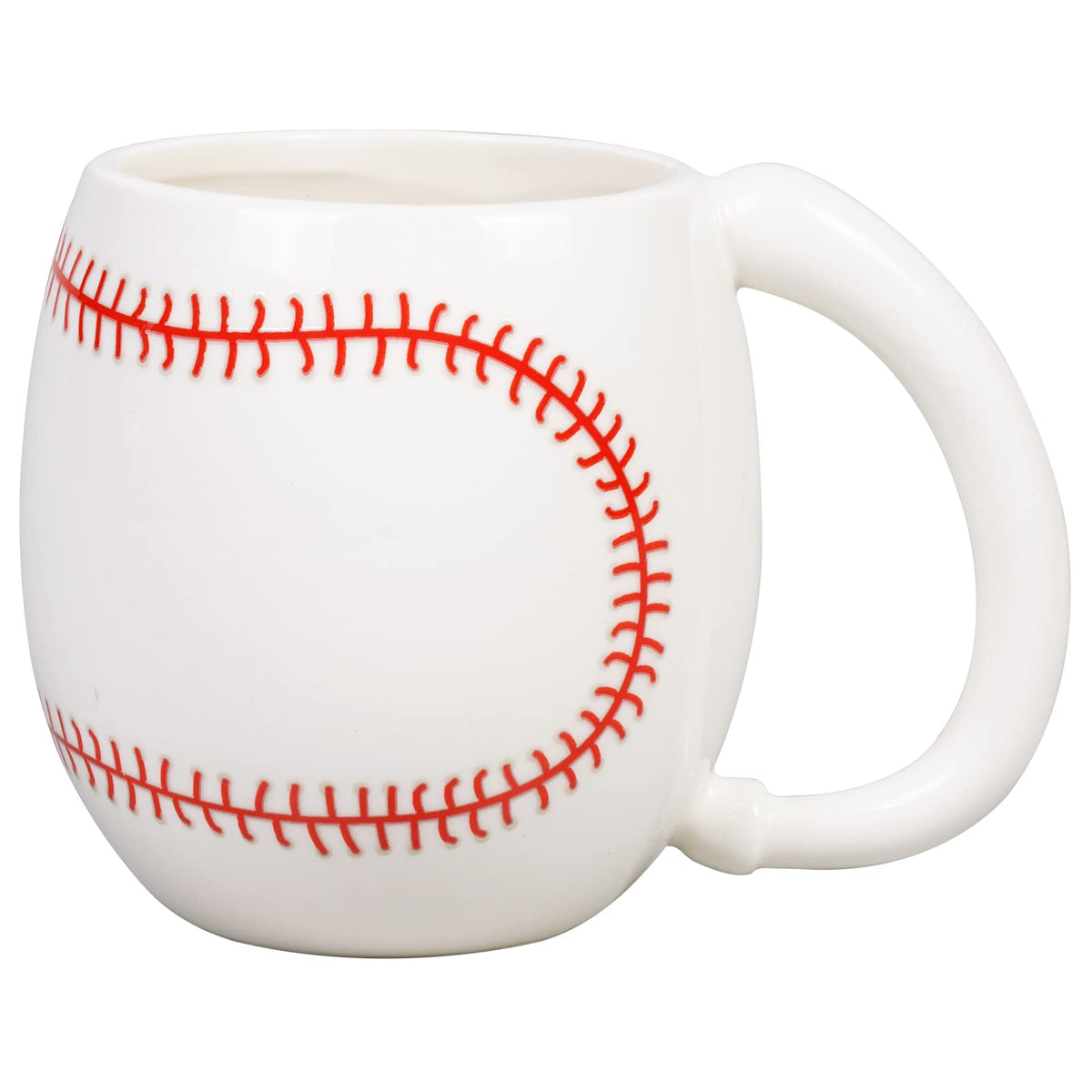 Taza Ceramicfor de béisbol blanca de 414 ml, perfecta para café matutino