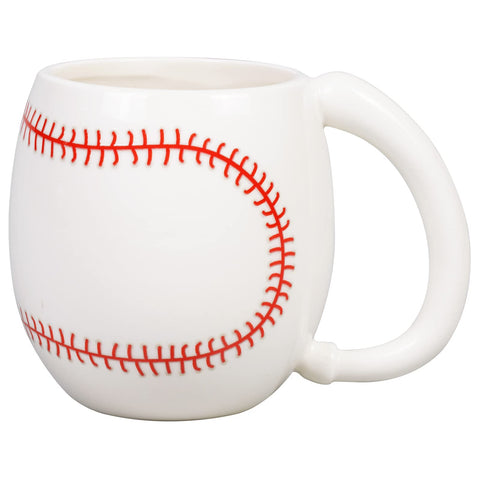 Taza Ceramicfor de béisbol blanca de 414 ml, perfecta para café matutino