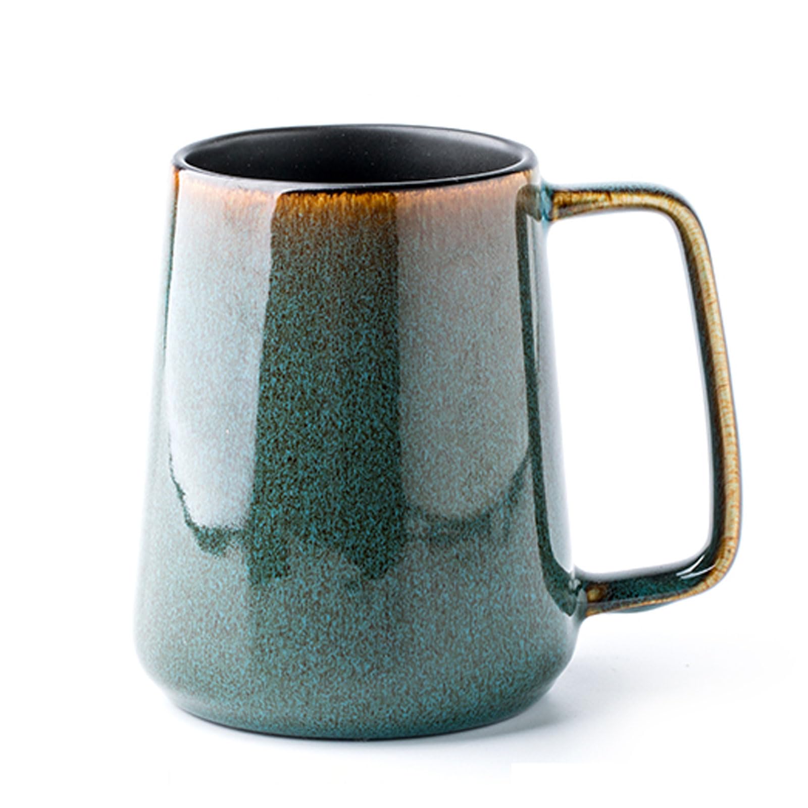 Taza Ceraozmus de cerámica verde, gran capacidad para café o té en casa.