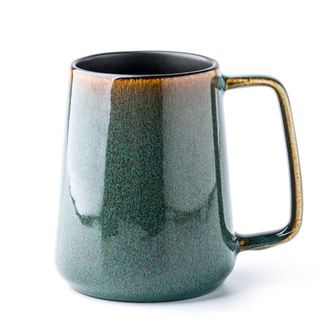 Taza Ceraozmus de cerámica verde, gran capacidad para café o té en casa.