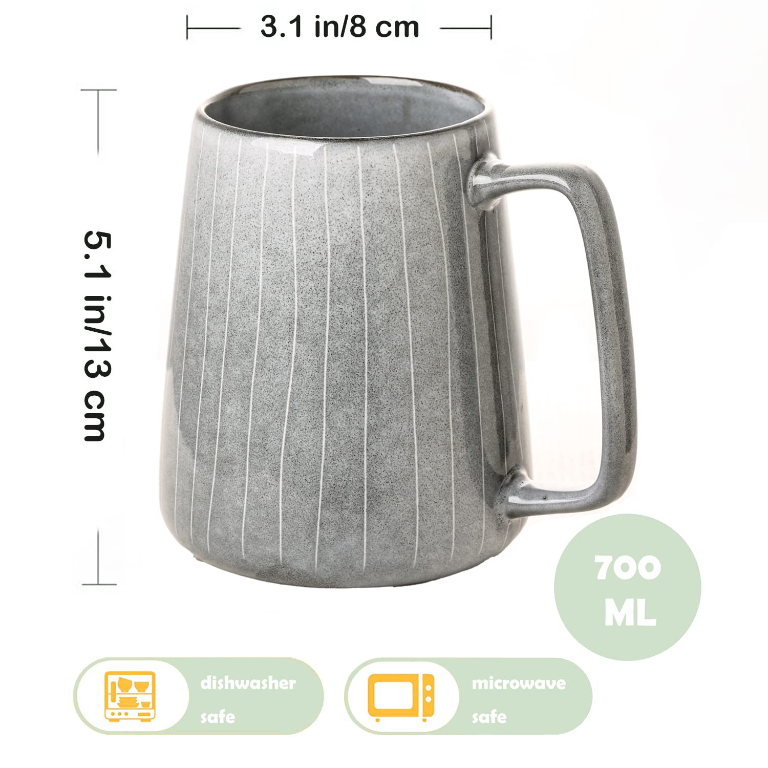 Taza Ceraozmus con glaseado reactivo y color único.