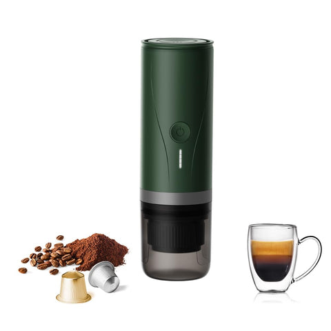 CERA+ cafetera espresso portátil de frente, tamaño compacto ideal para viajar.