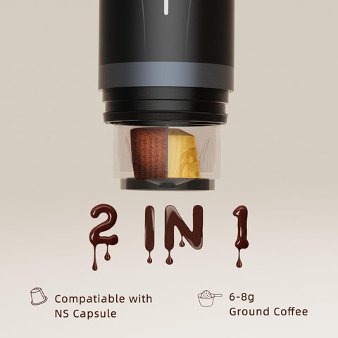 CERA+ cafetera espresso portátil con presión de 20 bares para crema rica.