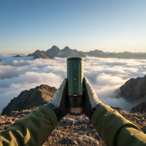 Cerapresso ligero 730 g: fácil de transportar en mochila o maletín.
