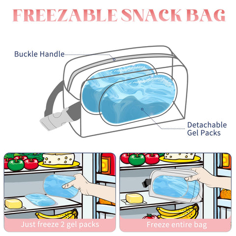 Cerbonny bolsa snack congelable diseño compacto ideal para escuela o trabajo