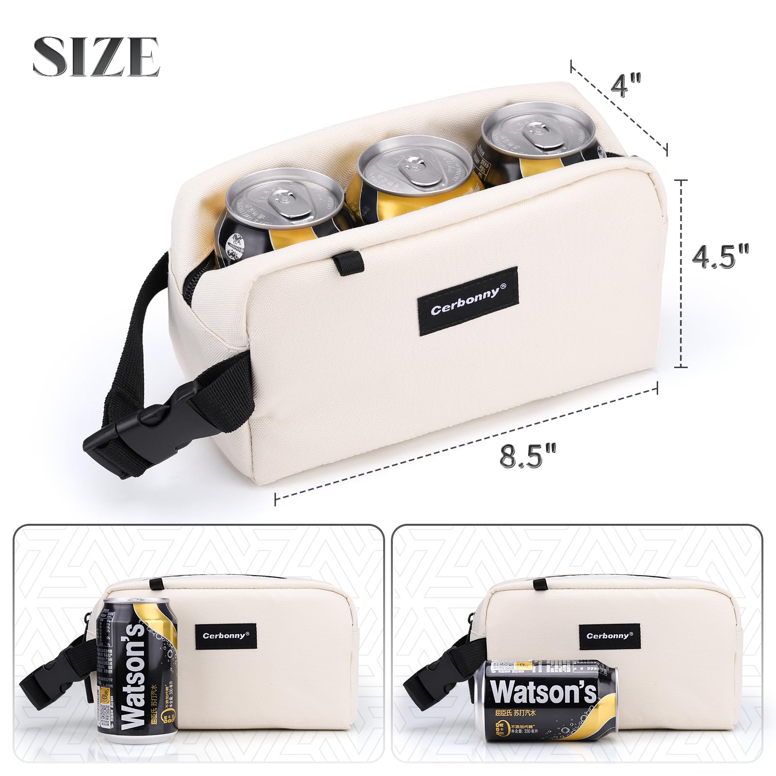 Cerbonny bolsa-compacta cabe en mochilas para almuerzos prácticos.
