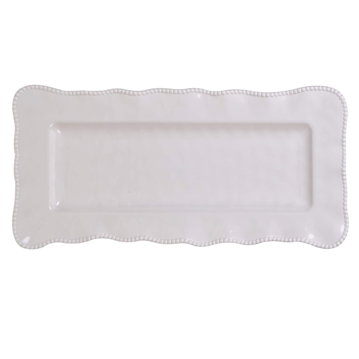 Perlette de Certified International, bandeja rectangular crema 19x9 para servir aperitivos