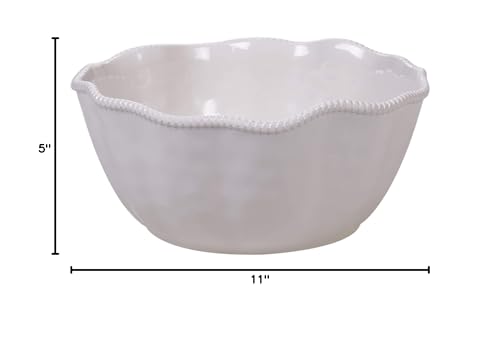 Vista general del cuenco Perlette Crema 11x5, ideal para cenas informales al aire libre.