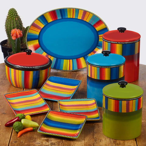 Olla Sierra con diseño multicolor para servir sopas y guisos con estilo.