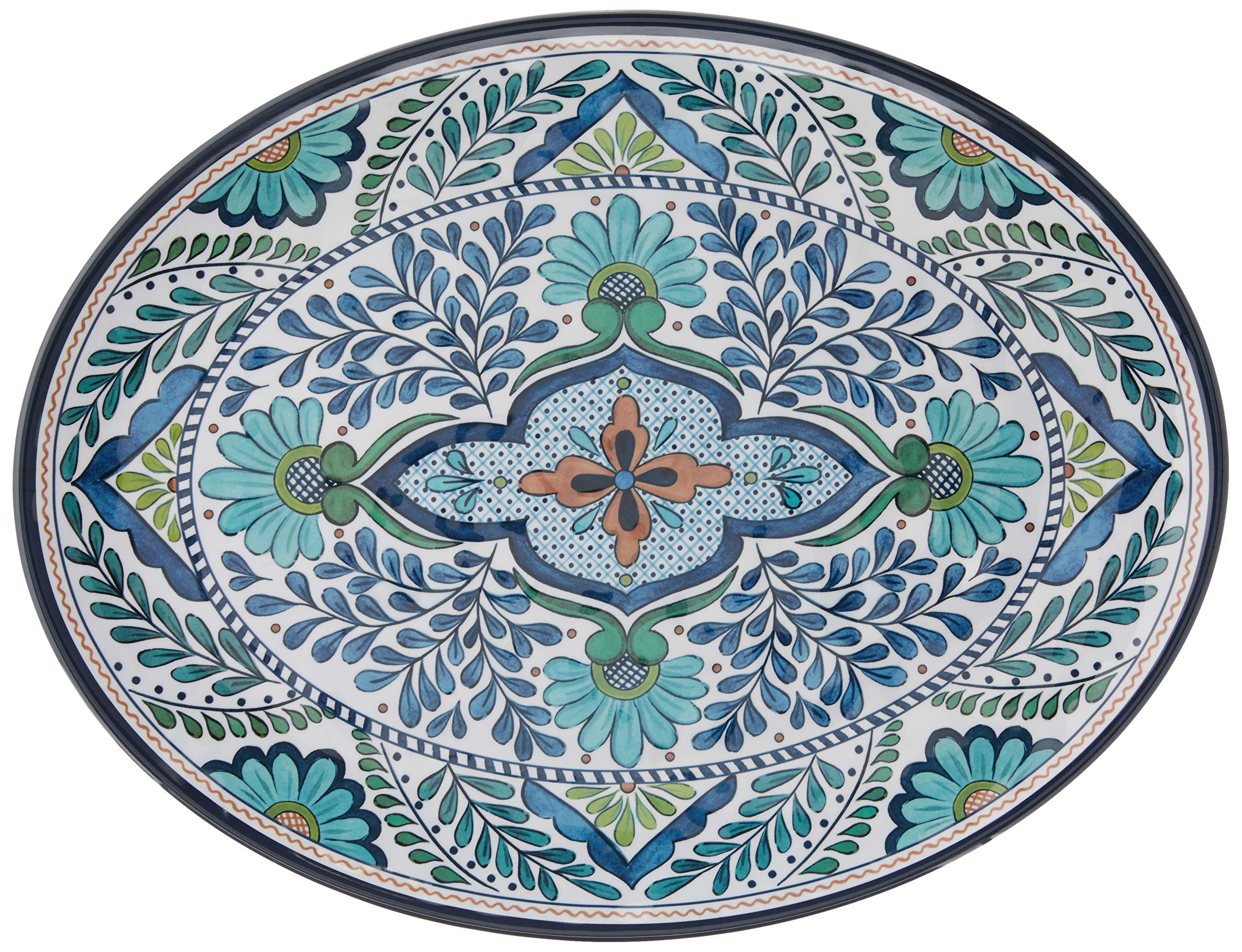 Certified International Talavera Melamine: plato oval multicolor para uso diario en casa.