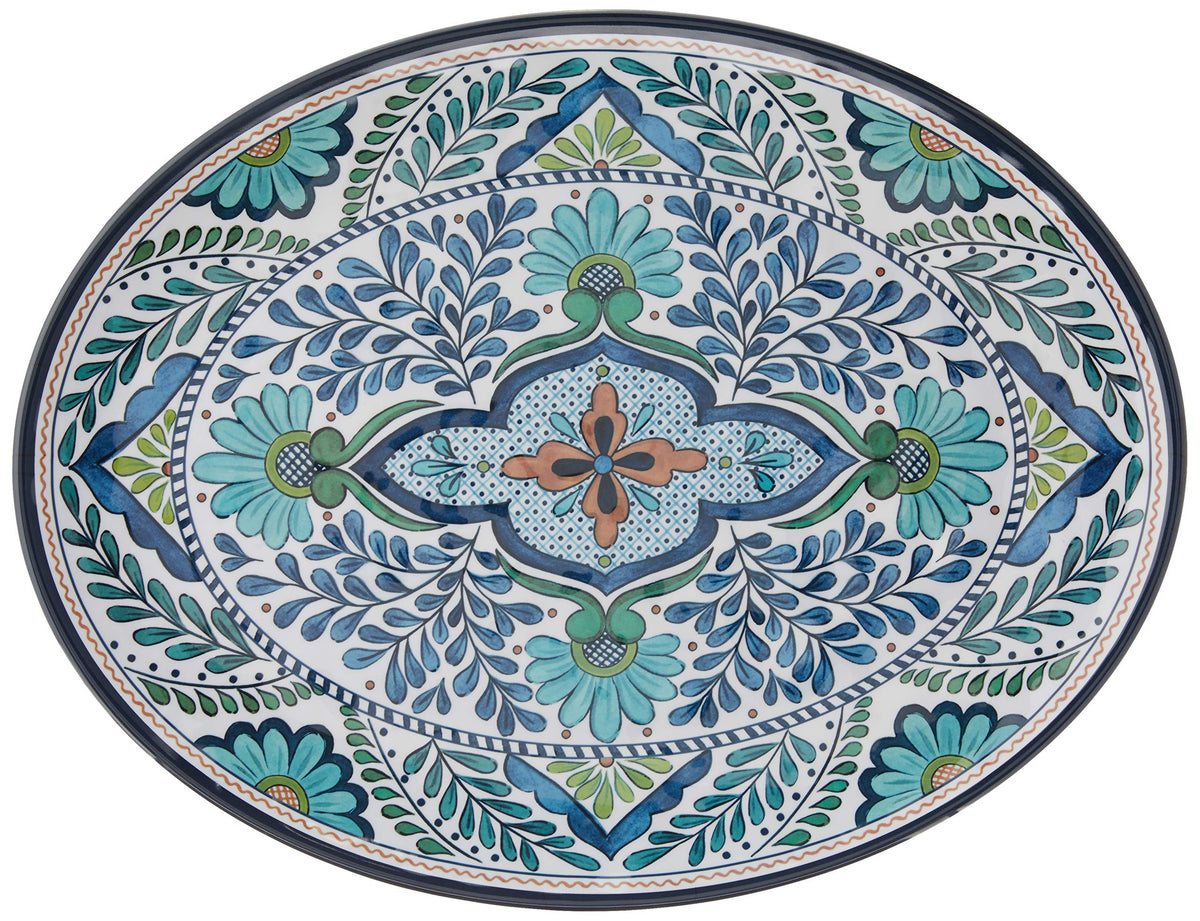 Certified International Talavera Melamine: plato oval multicolor para uso diario en casa.