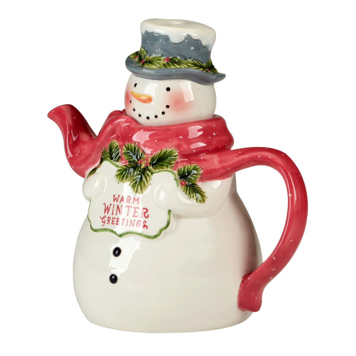 Tetera Santa 3D de Certified International para fiestas navideñas y té caliente