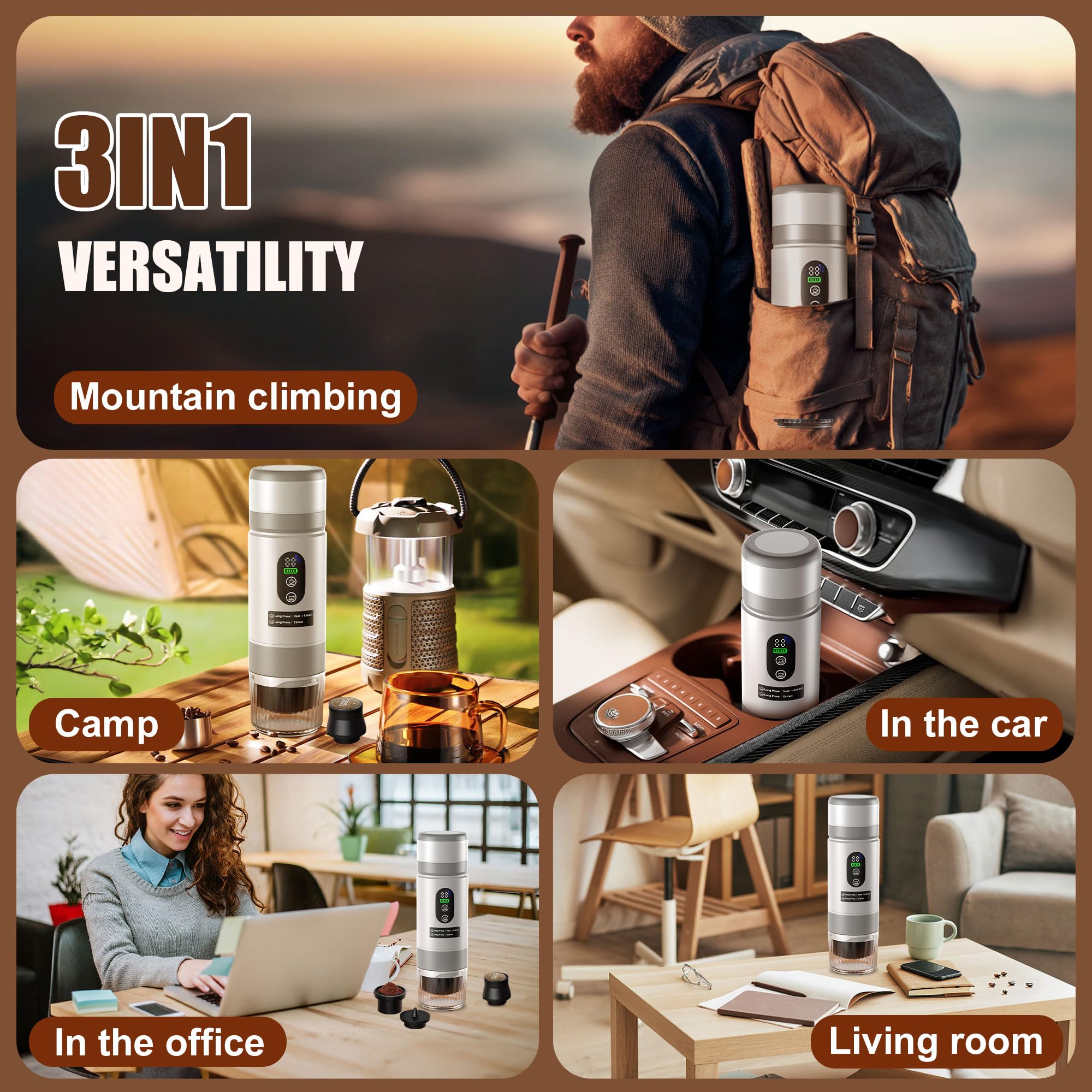Ceshu cafetera portátil ligera y compacta para camping y viaje