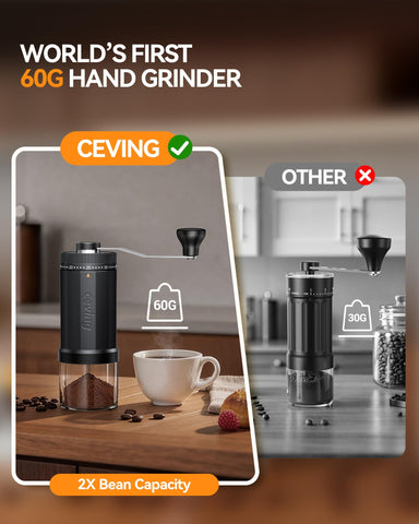 CEVING molinillo cerámico conico, molienda estable para sabor profundo.