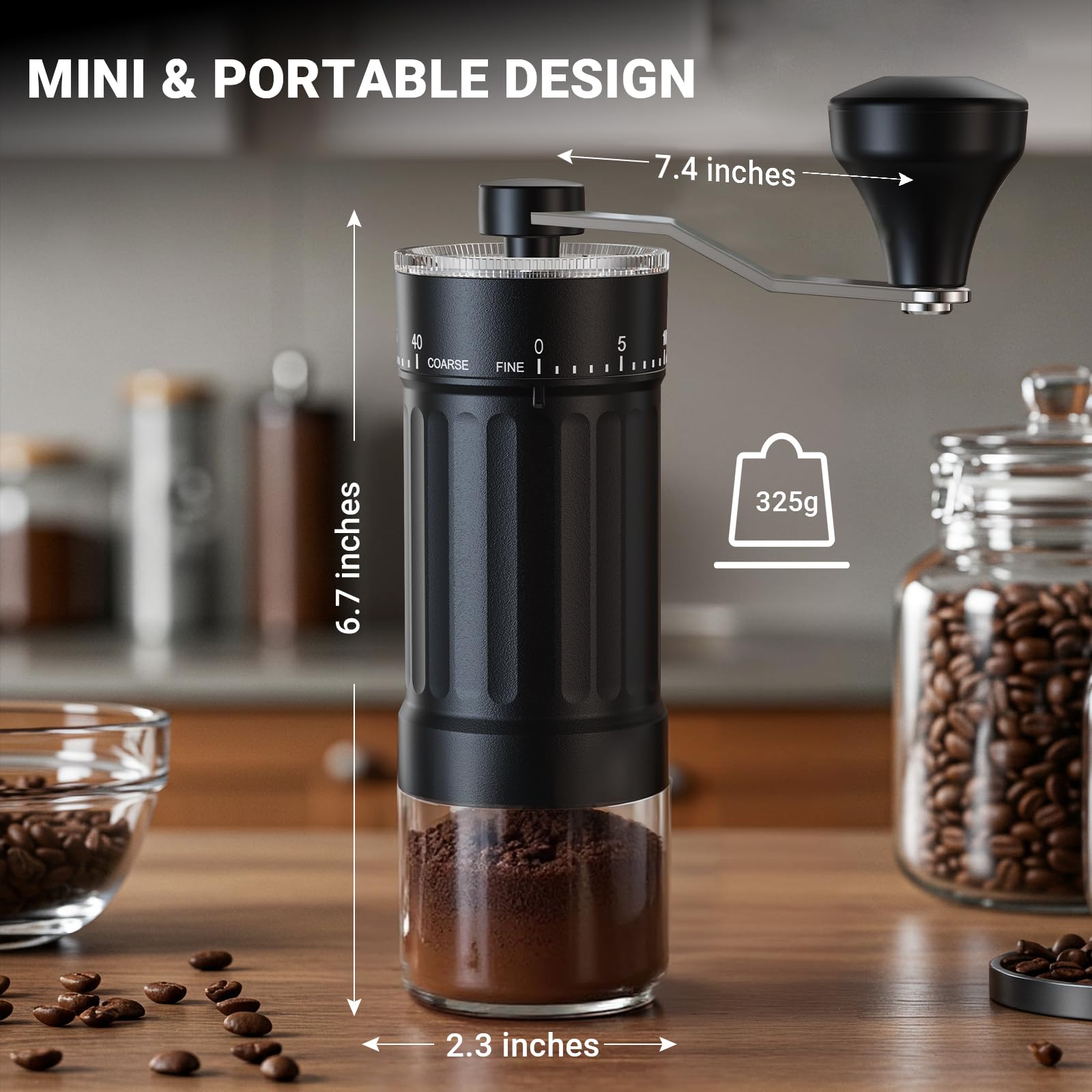Capacidad de 30 g para preparar varias tazas de café.
