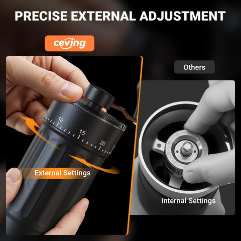Muelas cerámicas cónicas del molinillo CEVING para molienda uniforme y menos calor.