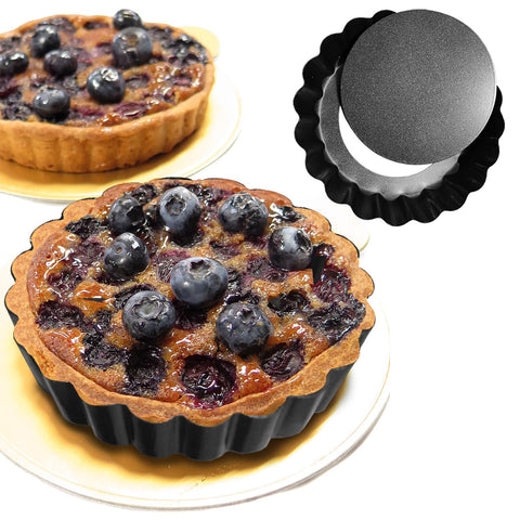 CFGUK molde tarta 4 pulgadas lados acanalados para porciones uniformes