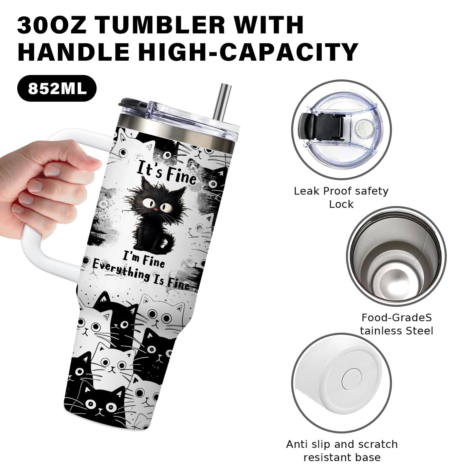 CGMIBAS acero inoxidable sin BPA, duradero y seguro para bebidas.