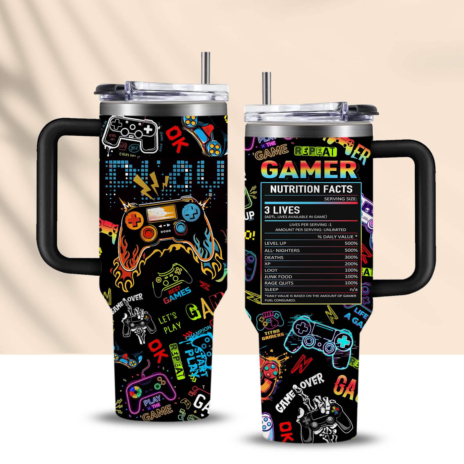 CGMIBAS vaso jugador 40oz, gran capacidad para maratones de juego