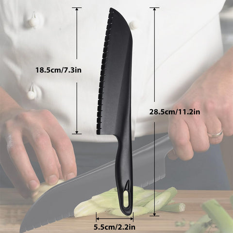 ChaLeeMoo cuchillo nylon serrado lavavajillas seguro para limpieza rápida y sencilla.