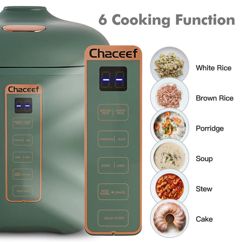 CHACEEF mini arrocera, recipiente interno desmontable para fácil limpieza.