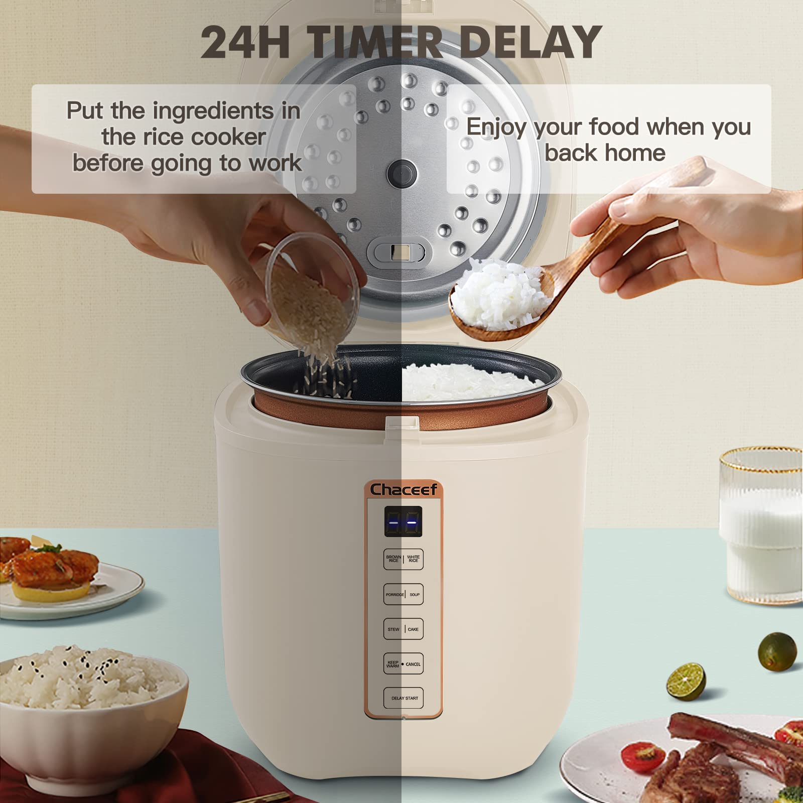 Temporizador de 24 horas de CHACEEF para planificar comidas con antelación.
