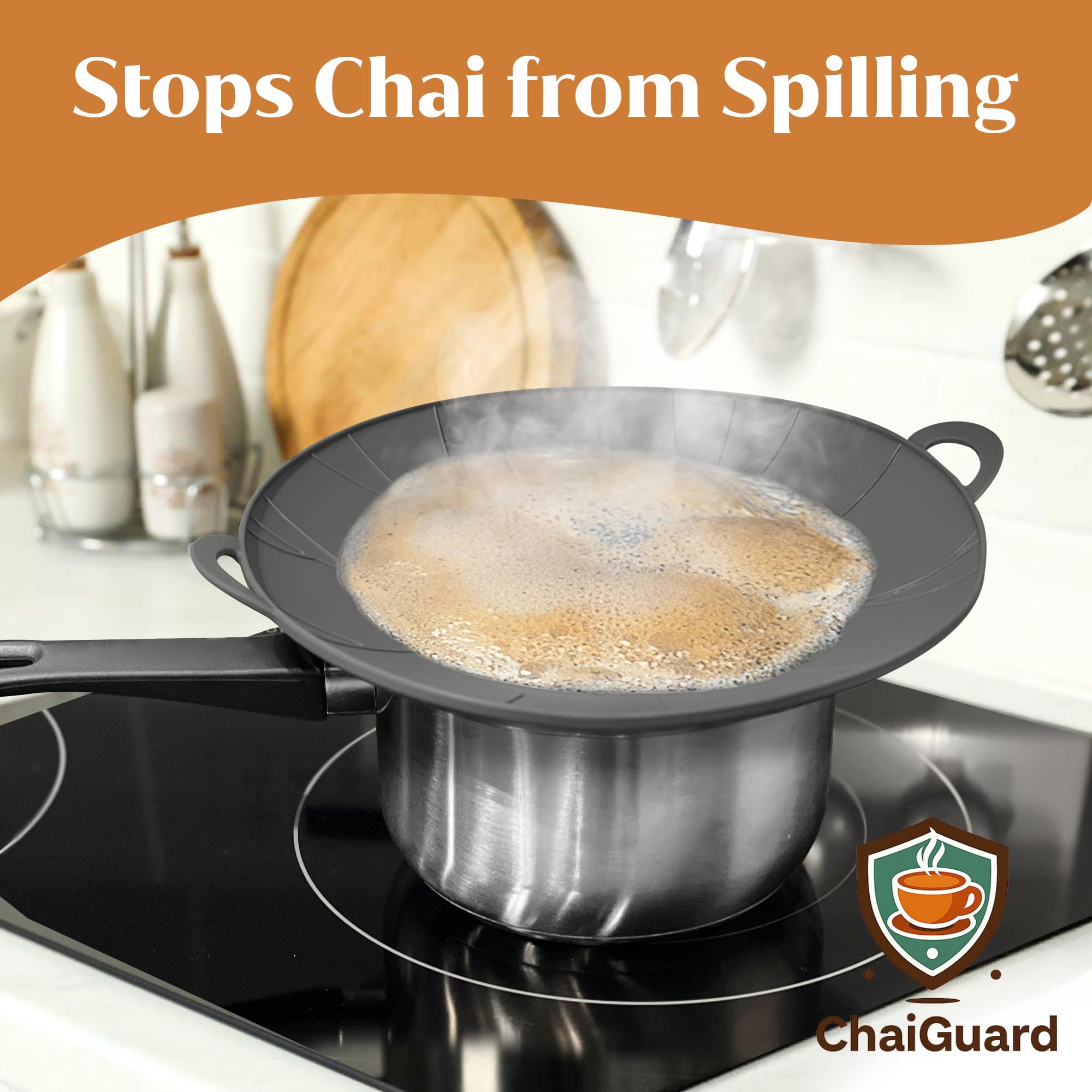 ChaiGuard: ajuste universal para ollas y sartenes uso diario cómodo