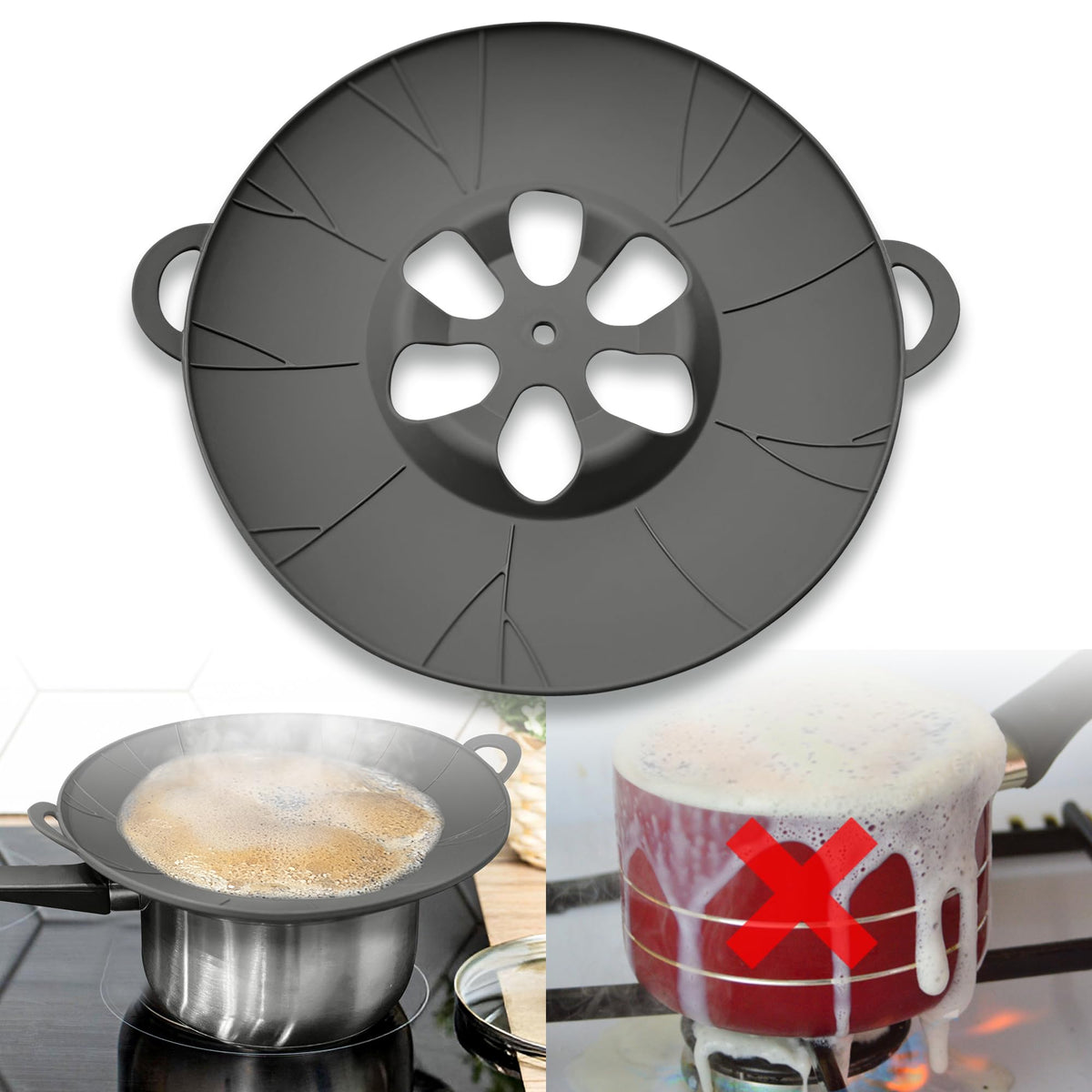ChaiGuard: tapa silicona anti salpicaduras para ollas evita derrames