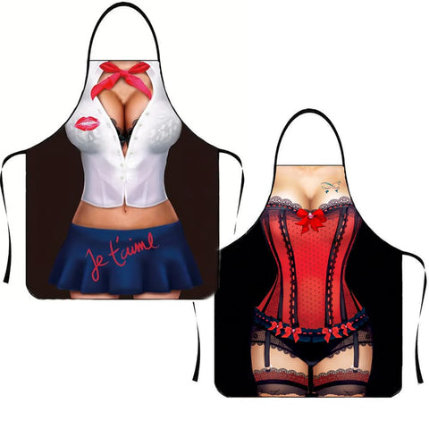 Delantal CHAKANLX divertido para mujeres cocinando, ideal para fiestas y entretenimiento.