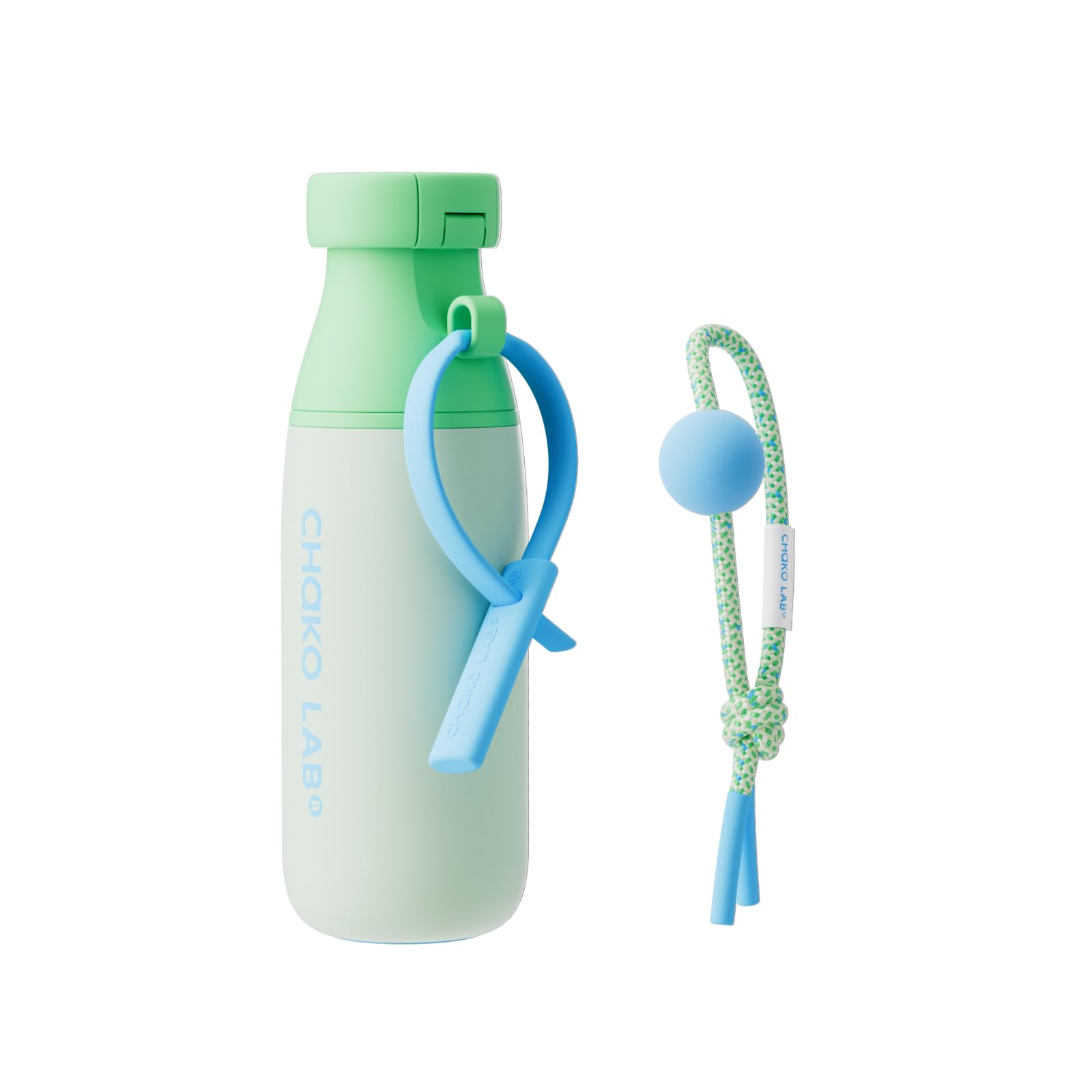 CHAKO LAB botella aislada color menta leche con tapa boquilla para beber