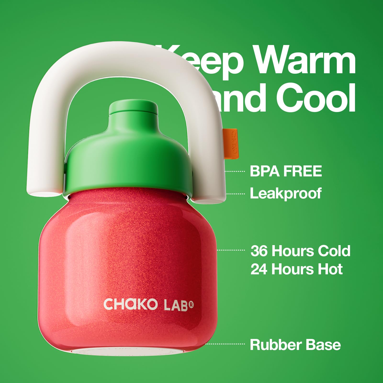 CHAKO LAB botella aislada de 33 oz para mantener bebidas listas.