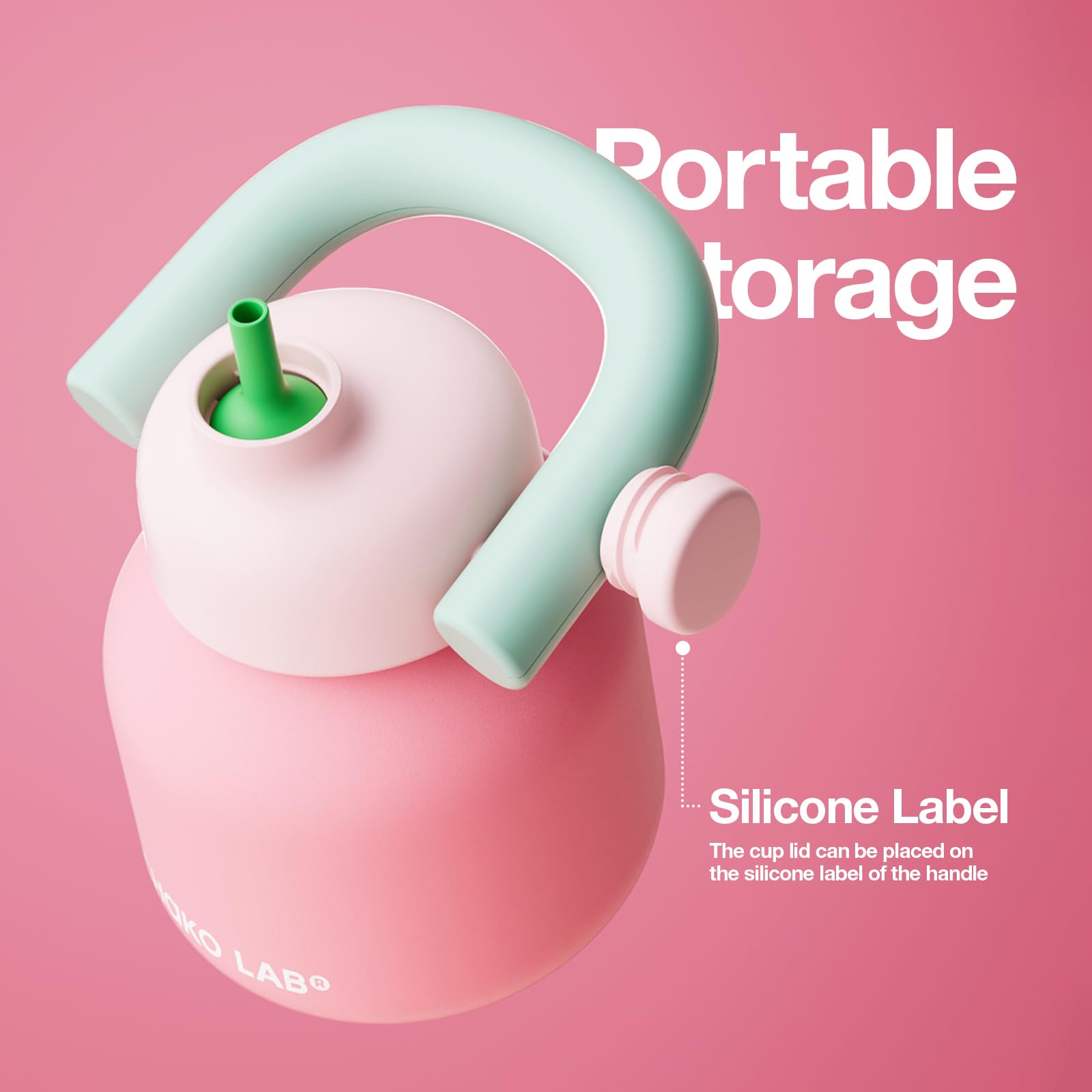 CHAKO LAB botella con asa de transporte ergonómica para llevar.
