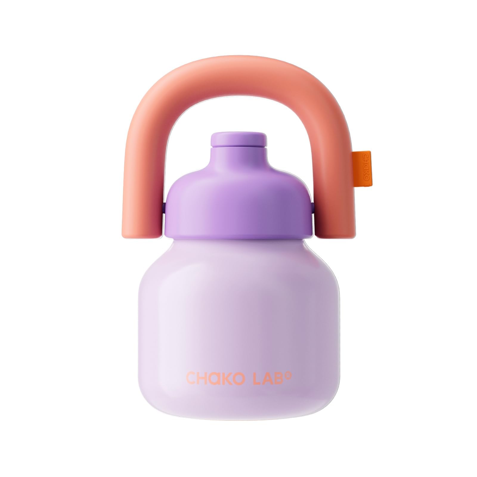 Botella CHAKO LAB vista frontal, diseño ergonómico para uso diario.