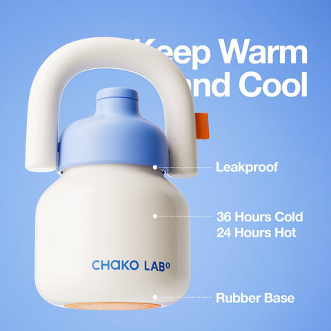 CHAKO LAB botella de agua lateral, diseño ergonómico para llevar a diario.