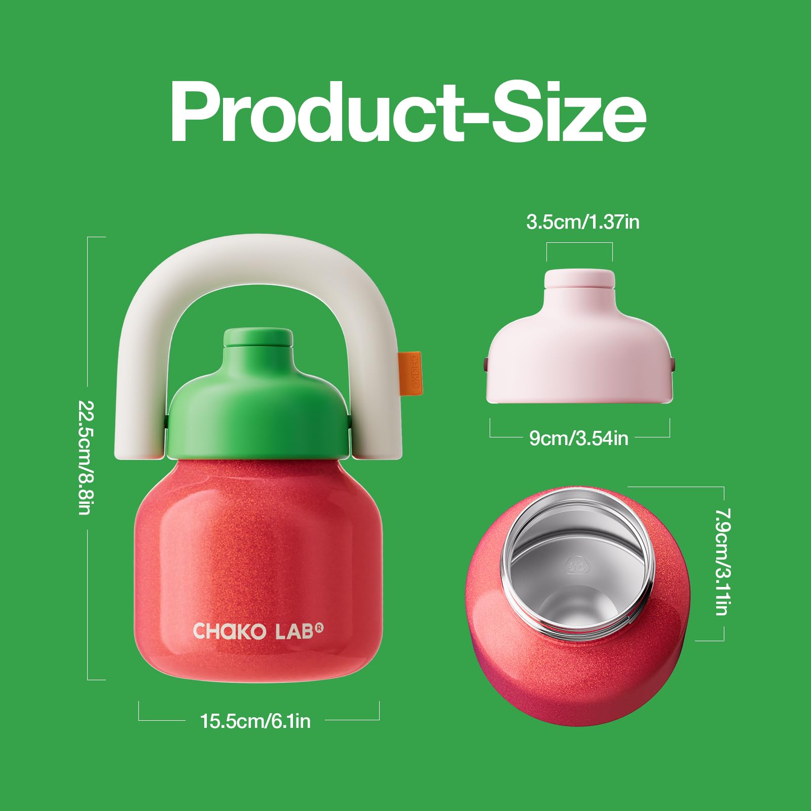 CHAKO LAB botella para uso diario en exterior, ideal para actividades.
