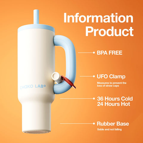 CHAKO LAB tapa con pajilla integrada, ideal para beber sin parar al moverse.