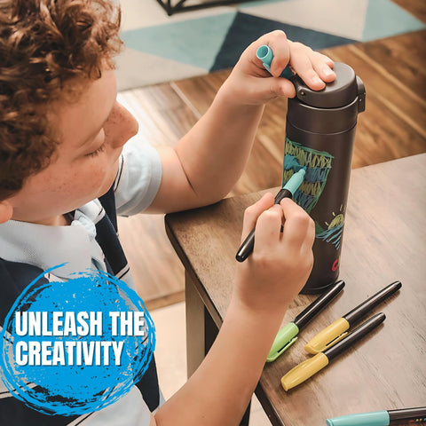CHALKME marcadores lavables permiten crear dibujos diarios y borrar fácilmente.